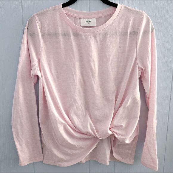Ivoire Pink Sheer Side Tie Top M – Feminine, Balletcore, Soft Girl Aesthetic - Picture 1 of 4